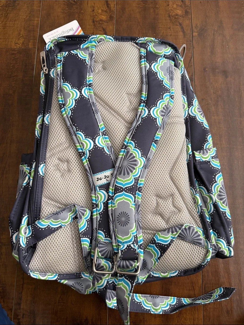 Ju-Ju-Be Navy Blue Teal & Gray Floral-Style Be Right Back, Moonbeam Print